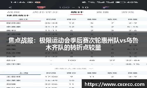 焦点战报：极限运动会季后赛次轮惠州队vs乌鲁木齐队的转折点较量